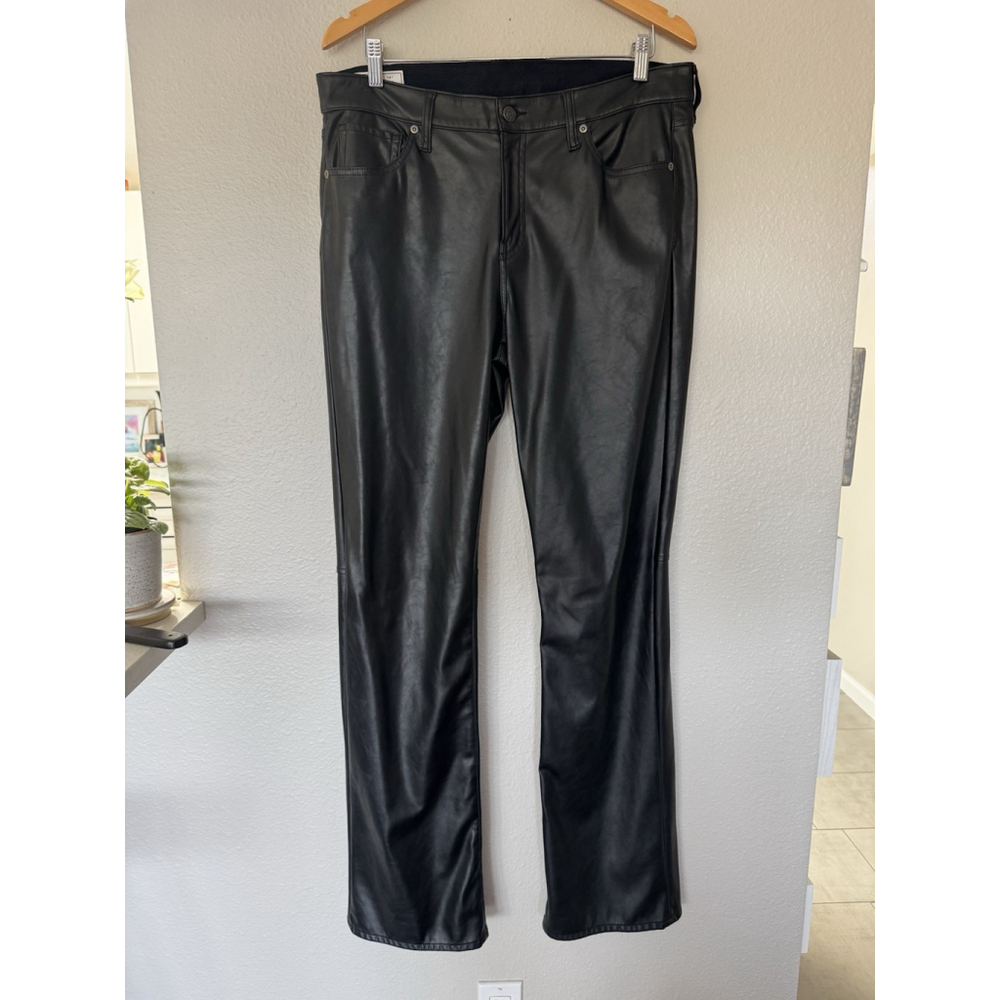 GAP Pants Womens 14T Zip Bootleg Faux Leather Black 5-Pockets